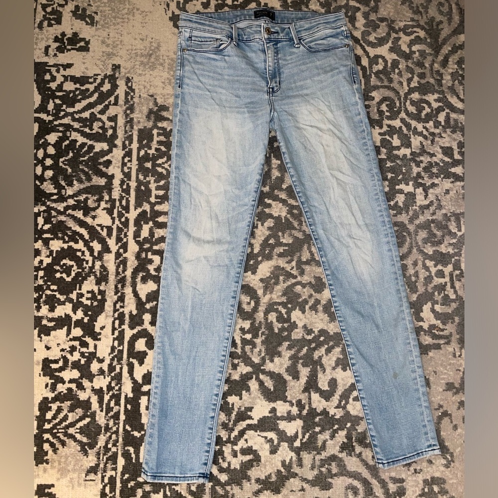 Abercrombie & Fitch Blue Harper Skinny Jeans Faded Wash Cute Comfy Casual Soft - Picture 3 of 8
